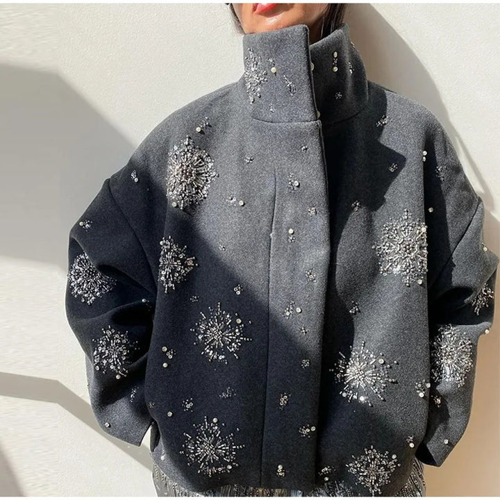 Elegant and sparkling women's quilted jacket Lune London