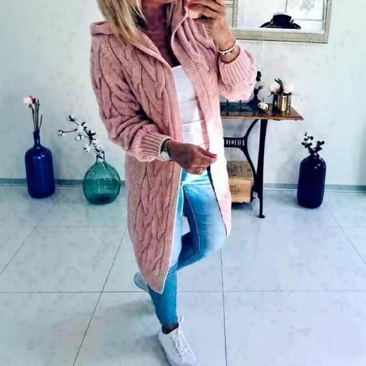 Chic and Still women's knit jacket with a trendy braid pattern