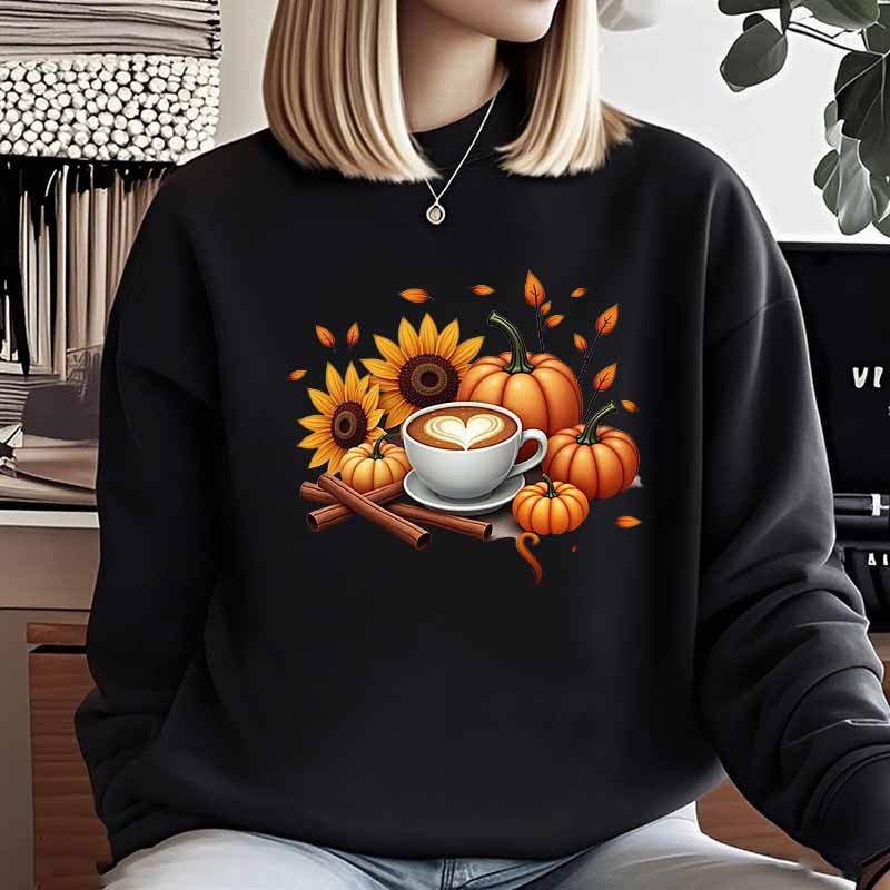 Sweatshirt pour femmes avec motif automnal et impression spéciale Chic & Stil