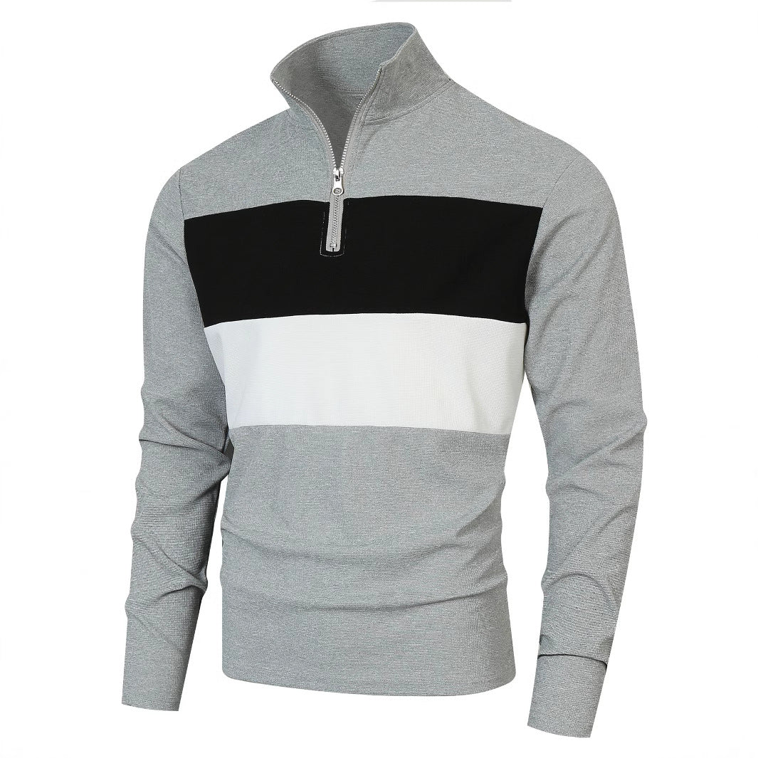 Trendy turtleneck sweater for men with zipper and structured design Lune London