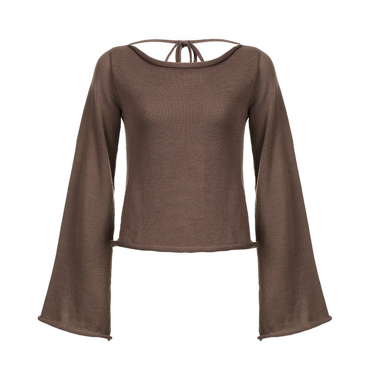 Lune London | Knitted sweater with bell sleeves and lace