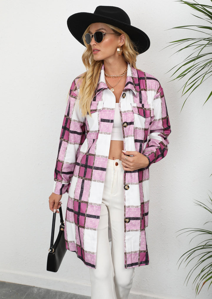 Checkered shirt jacket for women with elegant button details Lune London