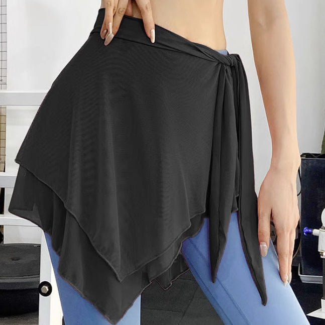 Women’s casual wrap skirt with asymmetrical hem and belt Lune London