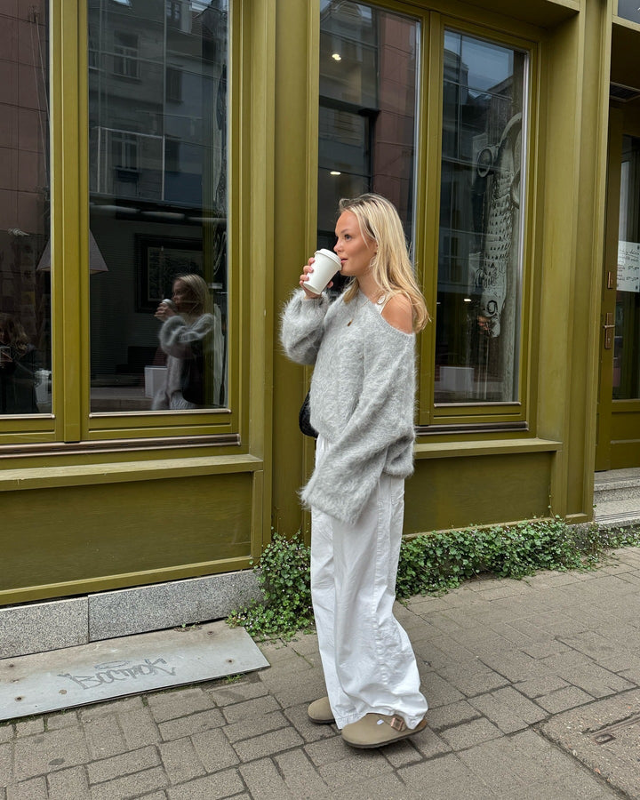 Women's Soft Mohair Blend Sweater with Oversized Sleeves Lune London