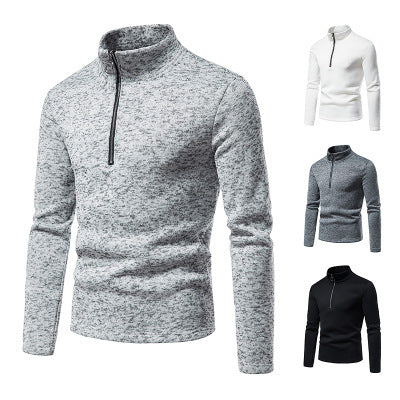 Fleece pullover for men with high collar and innovative zipper Lune London