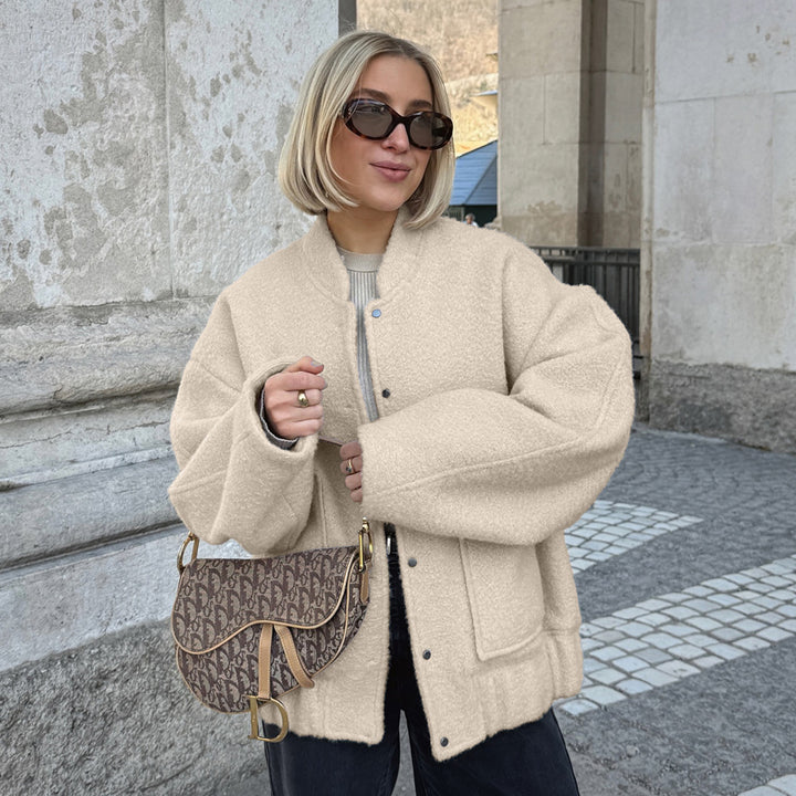 Veste en polaire surdimensionnée pour femmes avec fermeture à boutons Chic & Stil