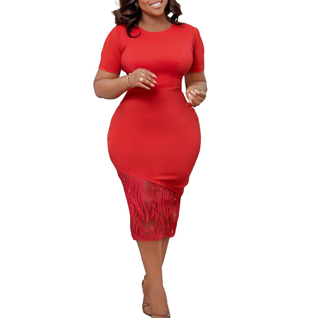 Fitted cocktail dress for women with lace detail Lune London