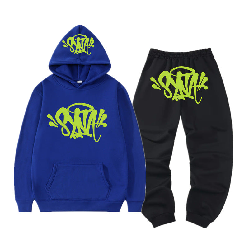 Ladies hoodie and jogger set with creative graffiti design Chic & Stil