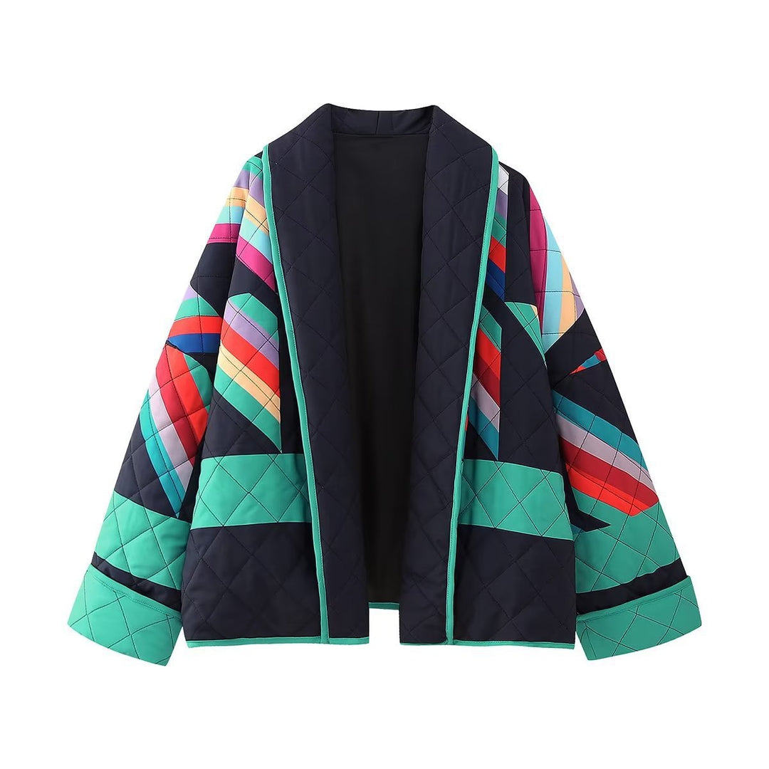 Veste colorée légère matelassée pour femmes au design moderne avec grandes poches Chic & Stil