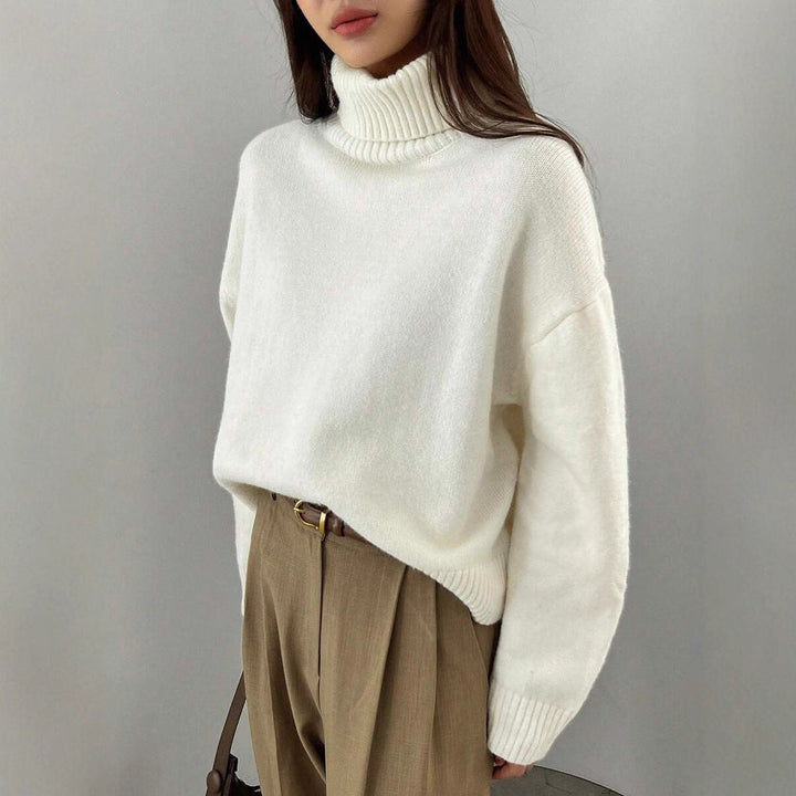 Women's Oversized Turtleneck Sweater Made Of Soft Material Lune London
