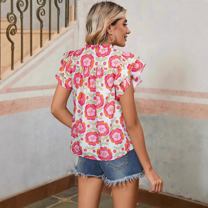 Lightweight viscose blouse for women with ruffle details and relaxed fit Lune London