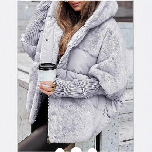 Ladies Cozy Quilted Jacket with Removable Hood and Warm Fleece Insert Lune London