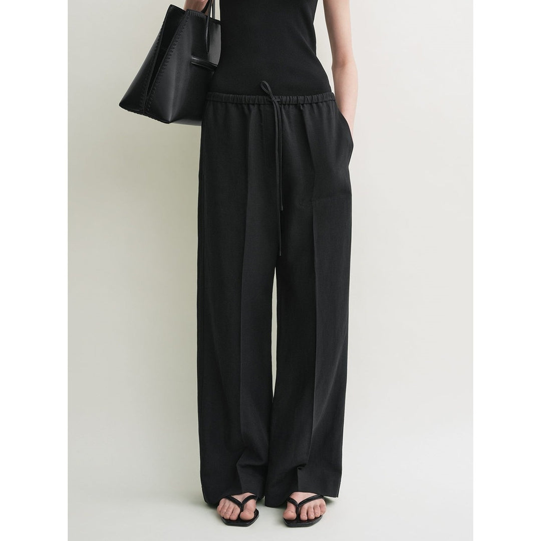 Ladies casual jersey pants with elastic waistband Lune London