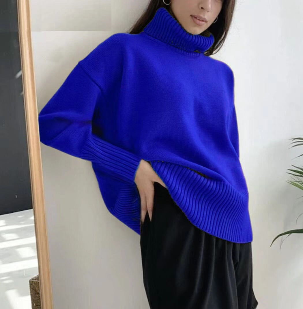 Loop collar sweater for women in soft material Lune London