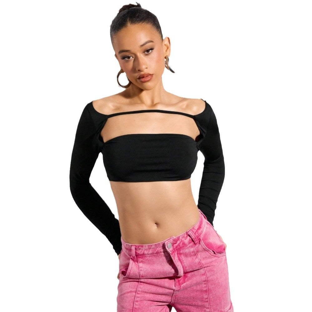 Chic & Stil asymmetrical cut long sleeve top for women