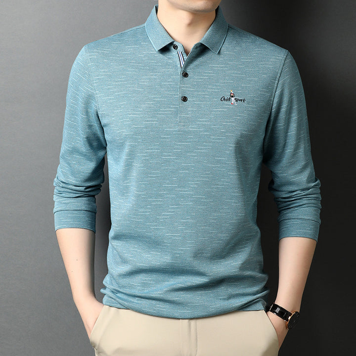 Men's long sleeve polo shirt in breathable functional material Lune London