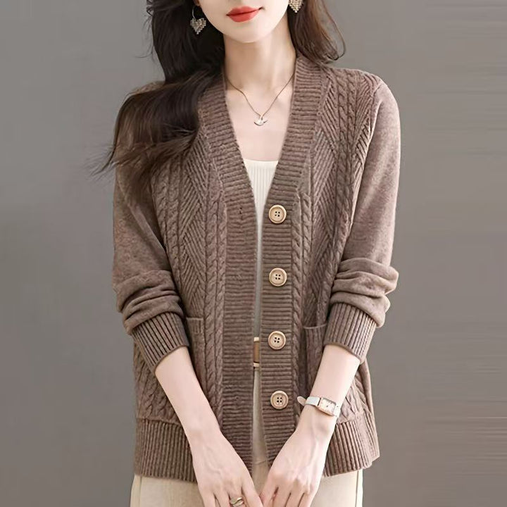 Cardigan pour femmes avec décolleté en V et poches Chic & Stil