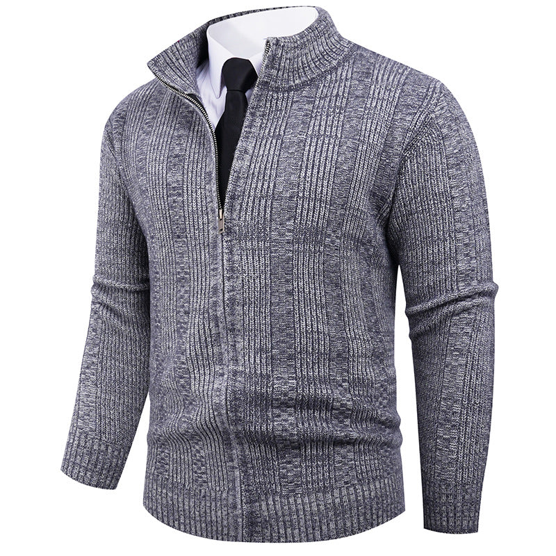 Knit sweater for men with high collar and full zip Lune London
