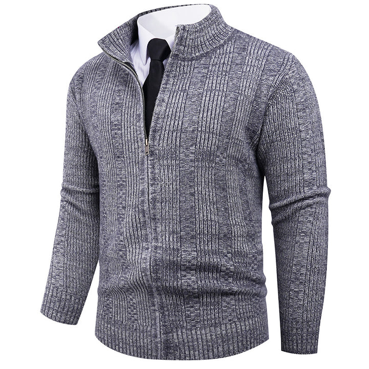 Knit sweater for men with high collar and full zip Lune London
