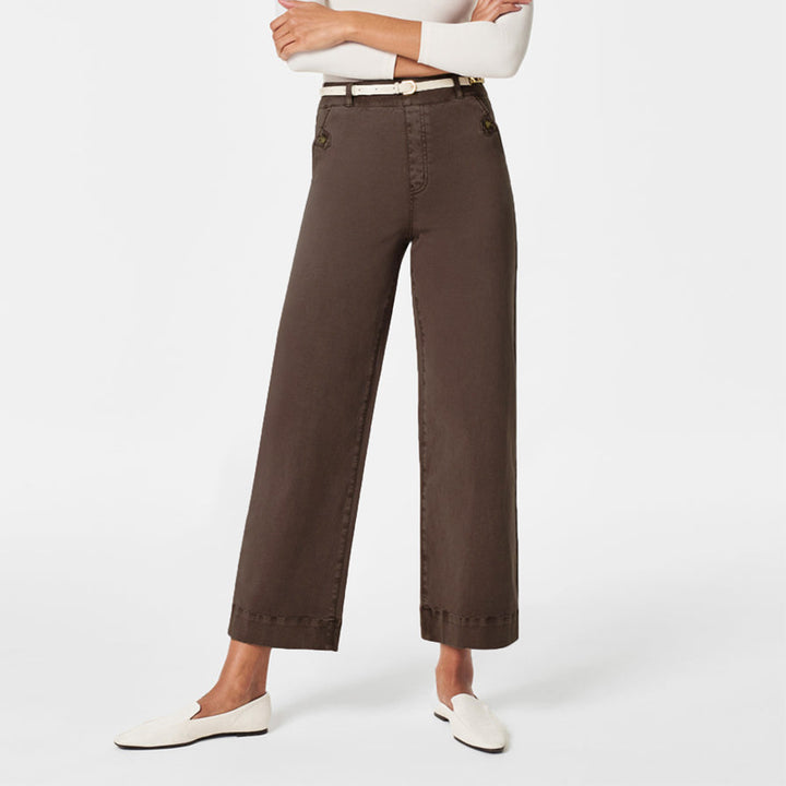 Women's Wide High-Waist Pants with Fashionable Button Details Lune London