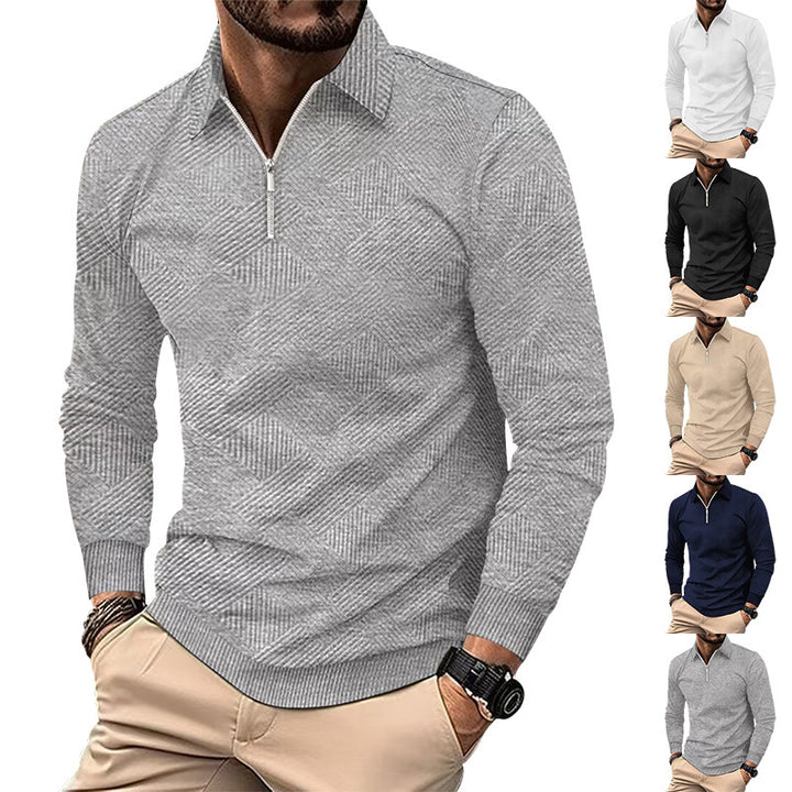 Fleece pullover for men with a high collar and an innovative structured design Lune London
