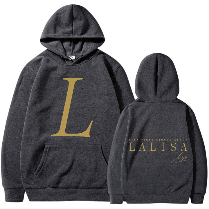 Women's hoodie with stylish initials print and generous kangaroo pocket Lune London