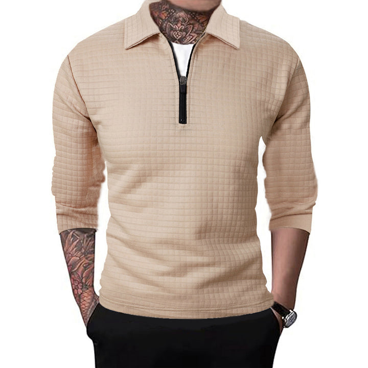Structured pullover for men with short zip Lune London