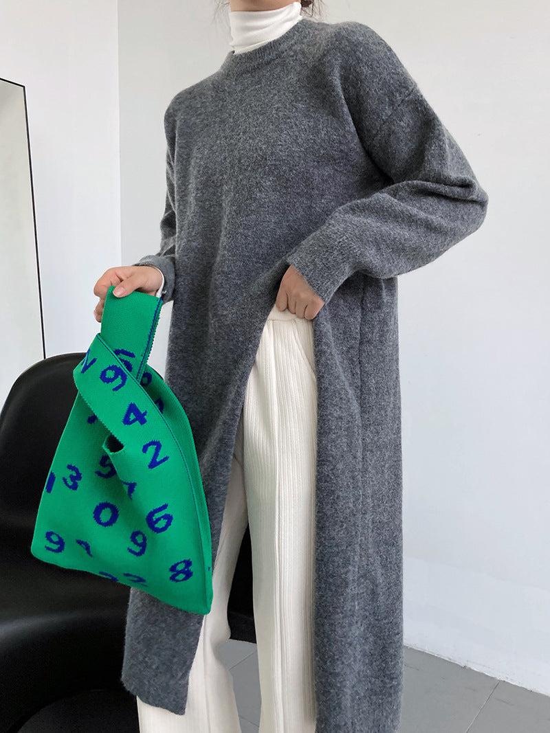 Pull en tricot pour femmes avec manches longues et élégant col rond Chic & Stil