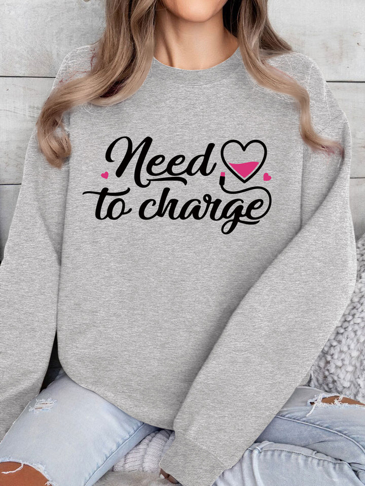 Sweatshirt femme avec citation inspirante de cœur et coupe décontractée Chic & Stil