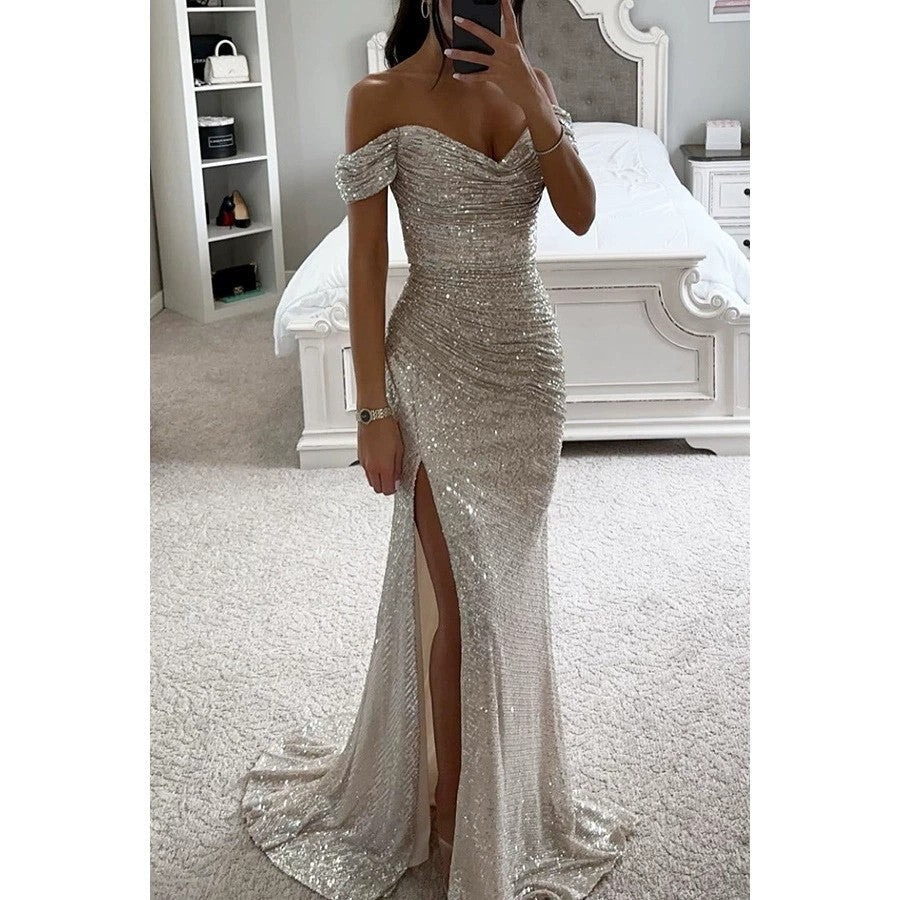 Women's Evening Dress with Shimmering Sequins Lune London