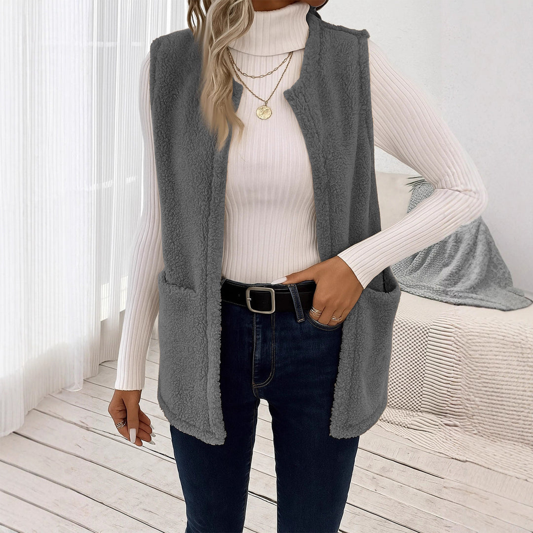 Women fluffy vest with deep pockets Lune London
