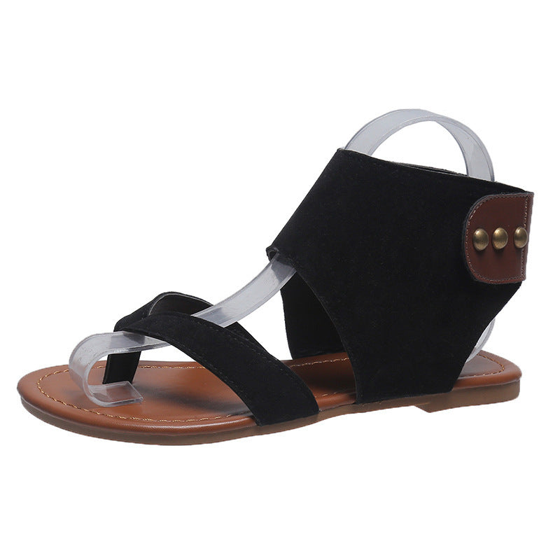 Womens sandals with adjustable ankle strap and chic v-neck design