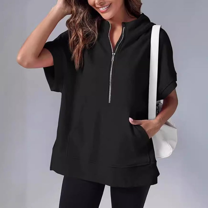 Casual hooded sweatshirt for women with zipper Lune London