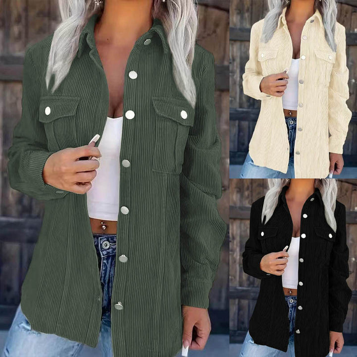 Casual shirt jacket for women with a textured design and functional pockets Lune London