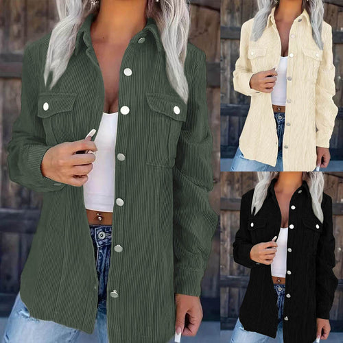 Casual shirt jacket for women with a textured design and functional pockets Lune London