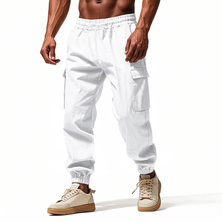 Men's cargo pants with elastic waistband and practical pockets Lune London