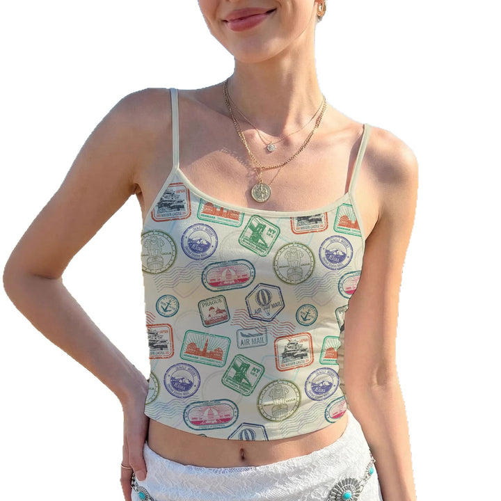 Women's Crop Top with Creative Graphic Print Lune London