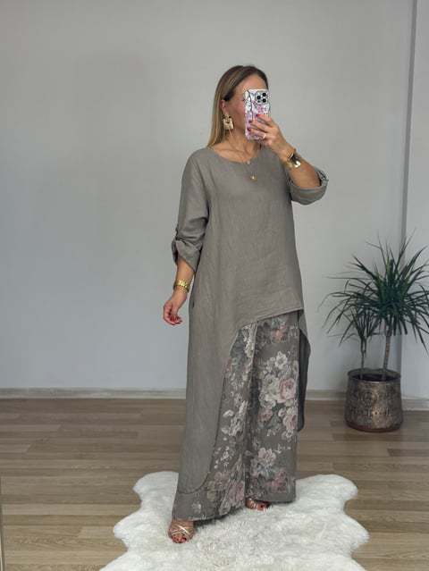 Women's Casual Long Sleeve Shirt with Asymmetrical Hem Chic & Stil