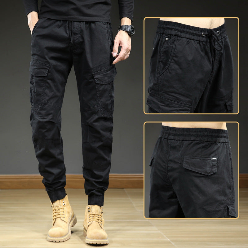 Pantalon cargo confortable pour hommes avec taille élastique et plusieurs poches Lune London