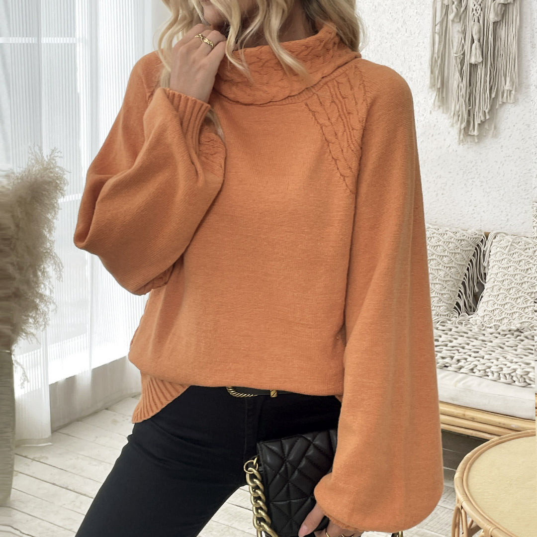Pull femme avec col roulé et design en câble texturé Chic & Stil