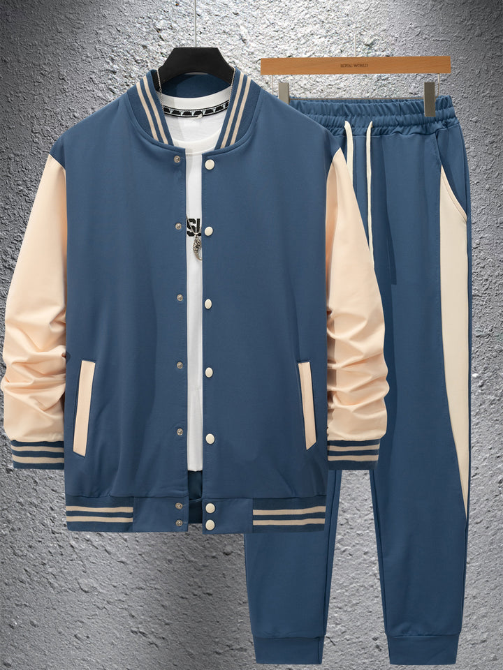 Elegant leisure set for men with a modern bomber jacket design and comfortable jogger pants Lune London