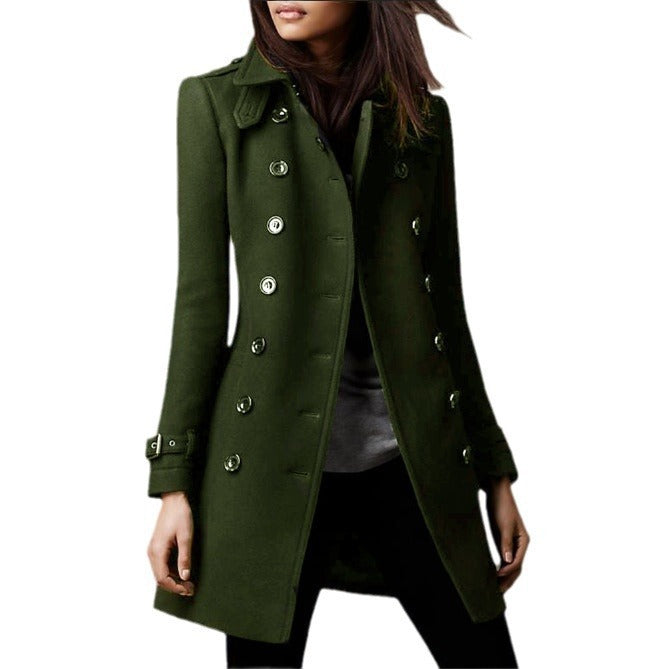 Wool coat for women with an elegant button design Lune London