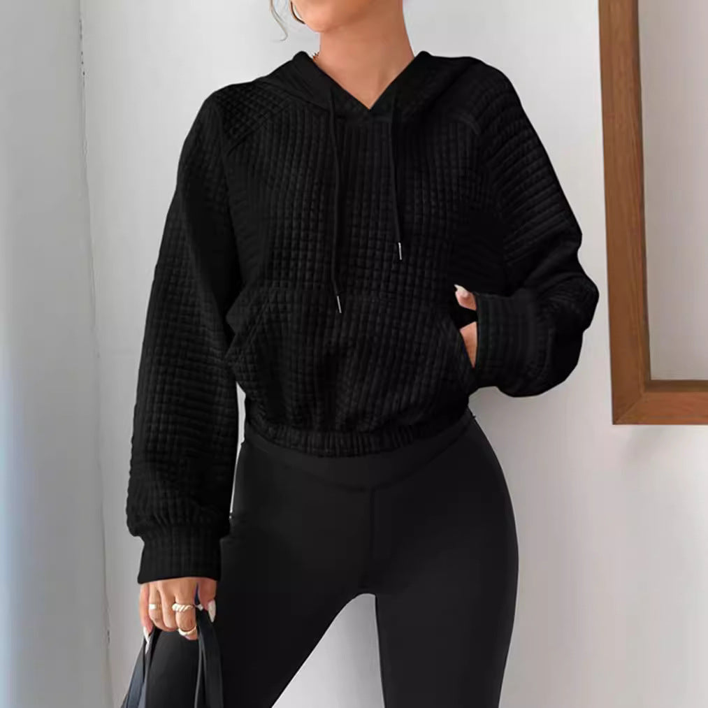 Short textured hoodie for women Lune London