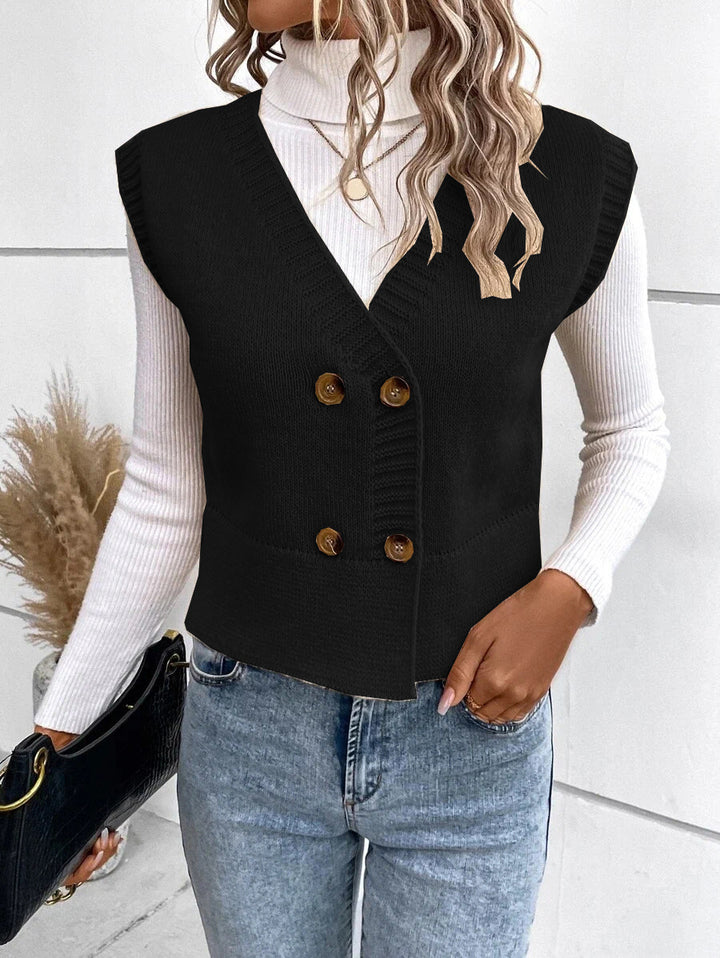 Knitted cardigan for women with double row of buttons Lune London