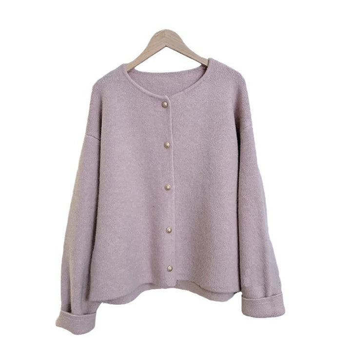 Women's chunky knit cardigan with elegant button placket and relaxed fit Lune London