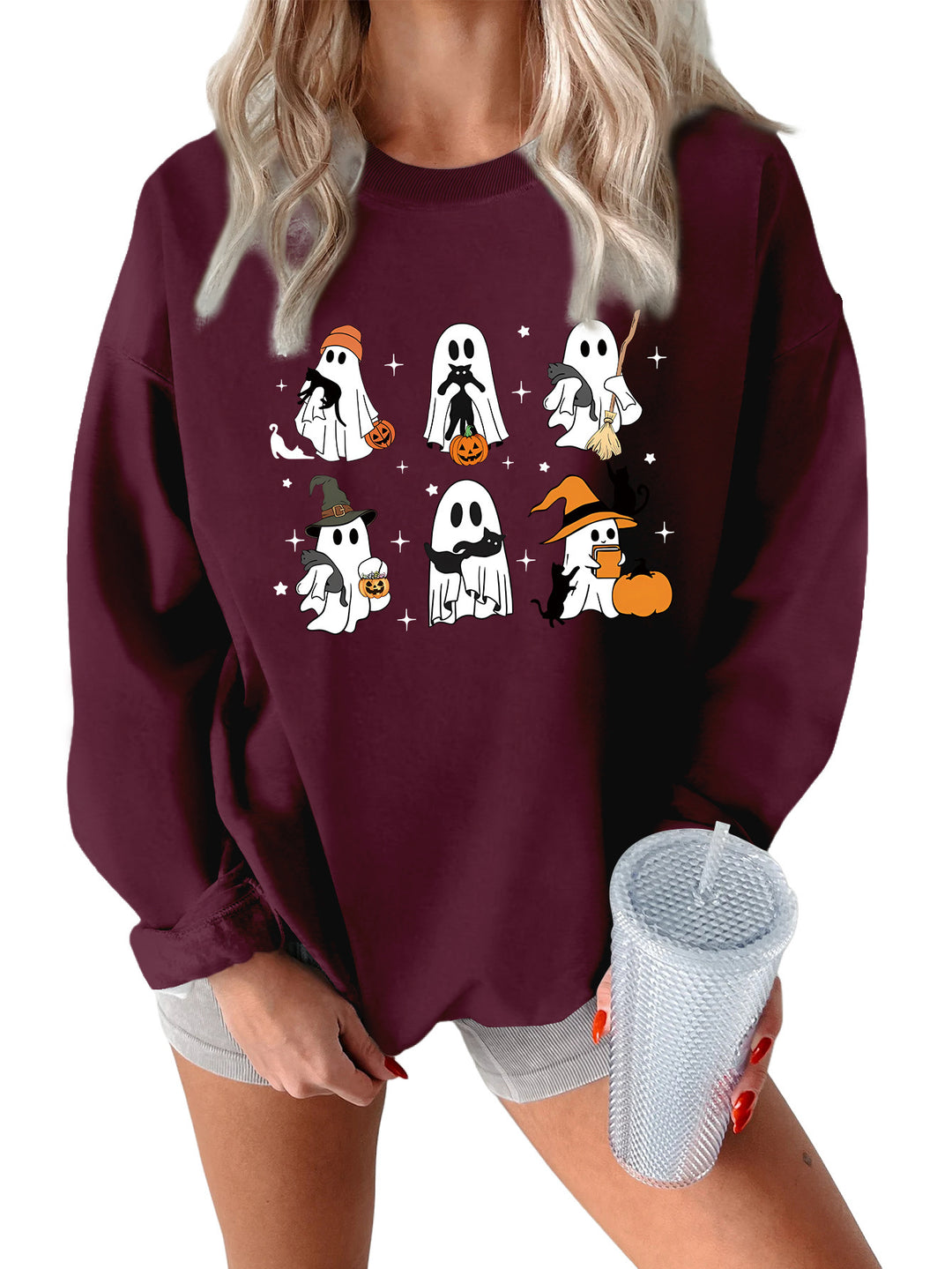 Sweatshirt pour femmes avec motif d'horreur créatif Chic & Stil