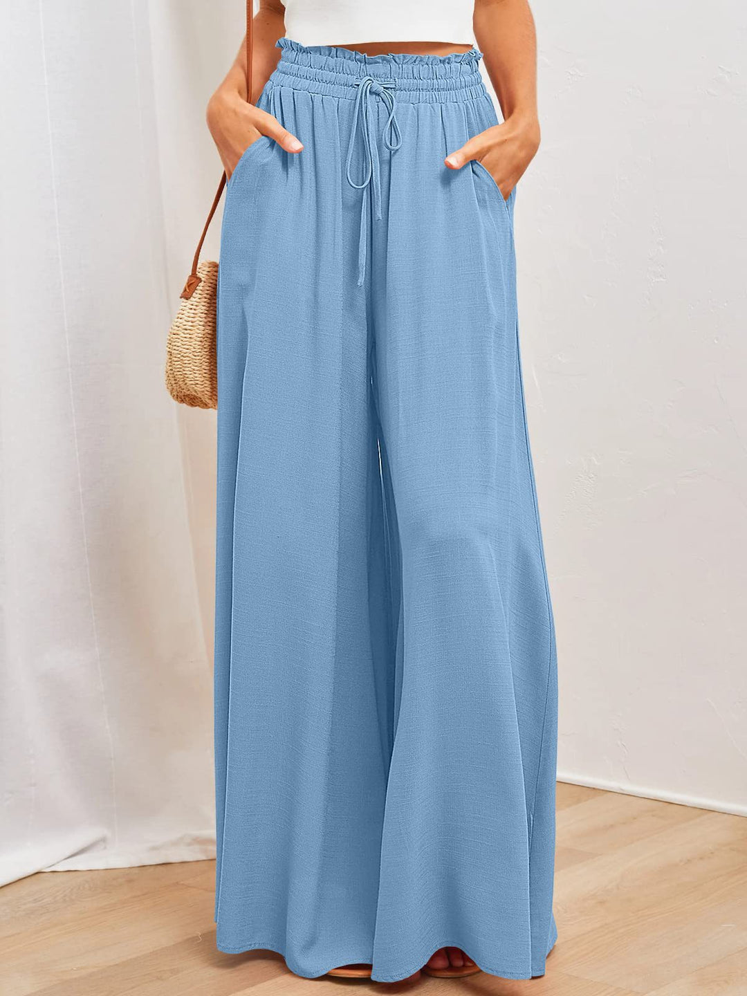 Maxi skirt for women with elastic waistband and side pockets Lune London