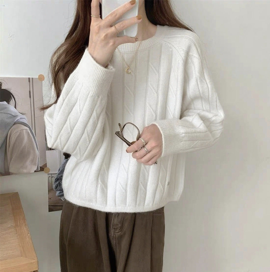 Pull en tricot épais pour femmes avec un élégant design en côtes et une coupe décontractée Chic & Stil