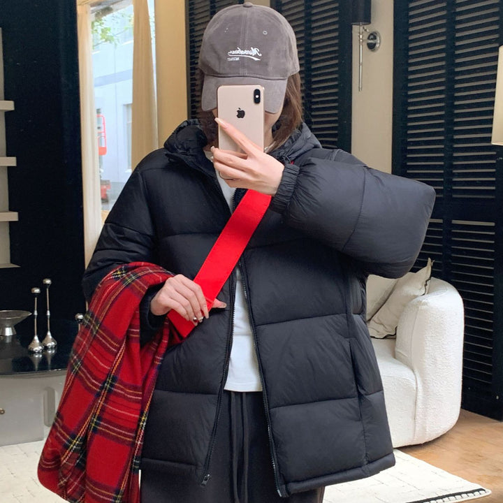 Functional jacket for ladies with a voluminous cut and side pockets.