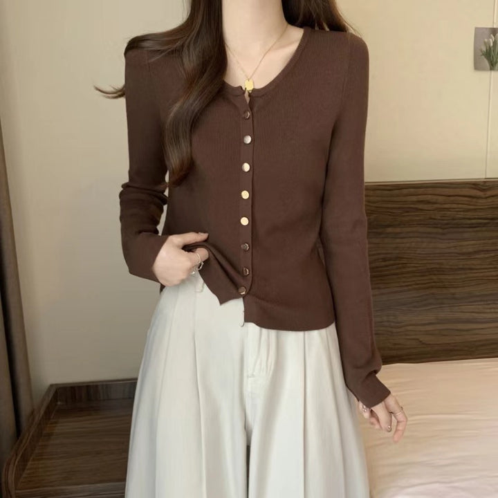 Women's knitted jacket with mother-of-pearl buttons Lune London